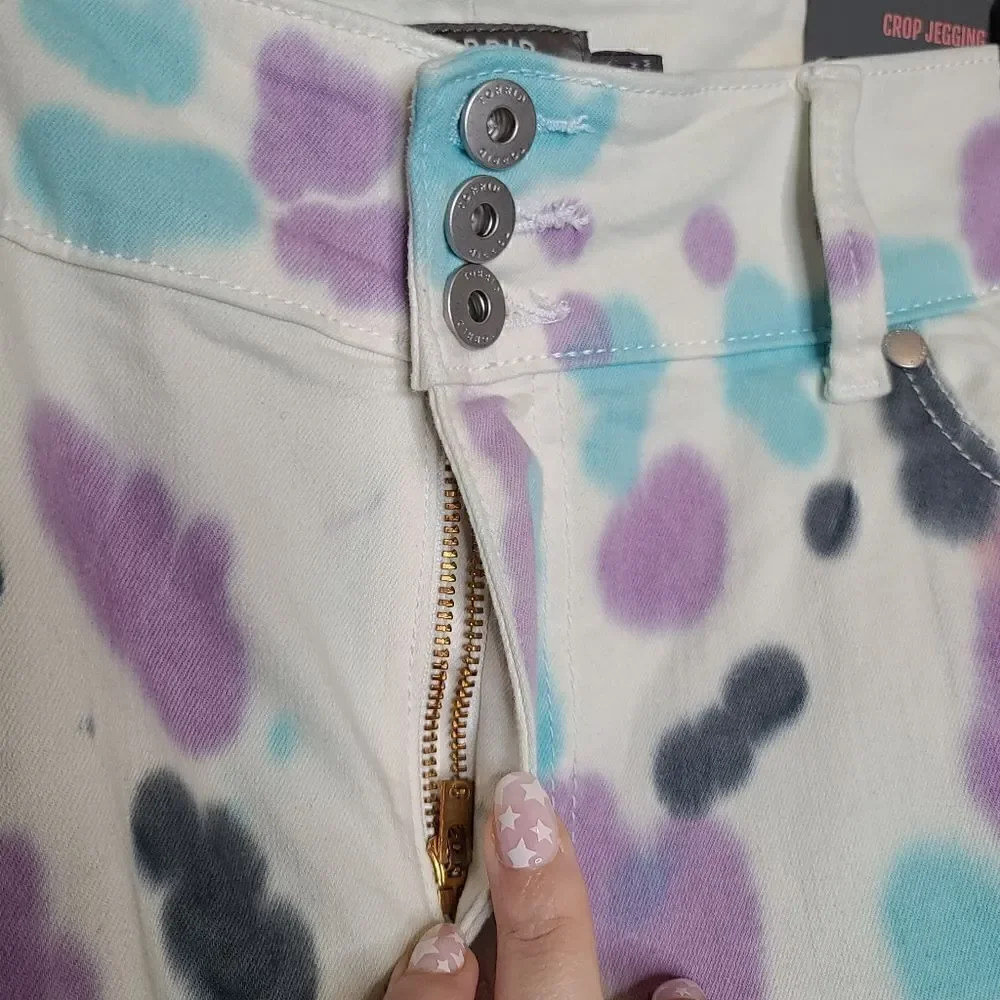 20W Torrid Crop Jegging Tie Dye Super Soft Jeans High Waist Stretch Fitted pocke